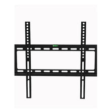 Slim flat TV wall mount bracket, black steel with mounting holes and rails