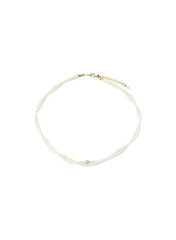 Huitich twisted faux pearl choker necklace with delicate braided design and adjustable clasp