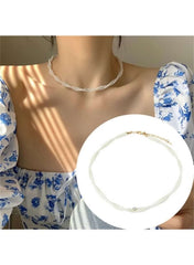 Elegant twisted faux pearl choker necklace by Huitich, perfect for adding a touch of sophistication