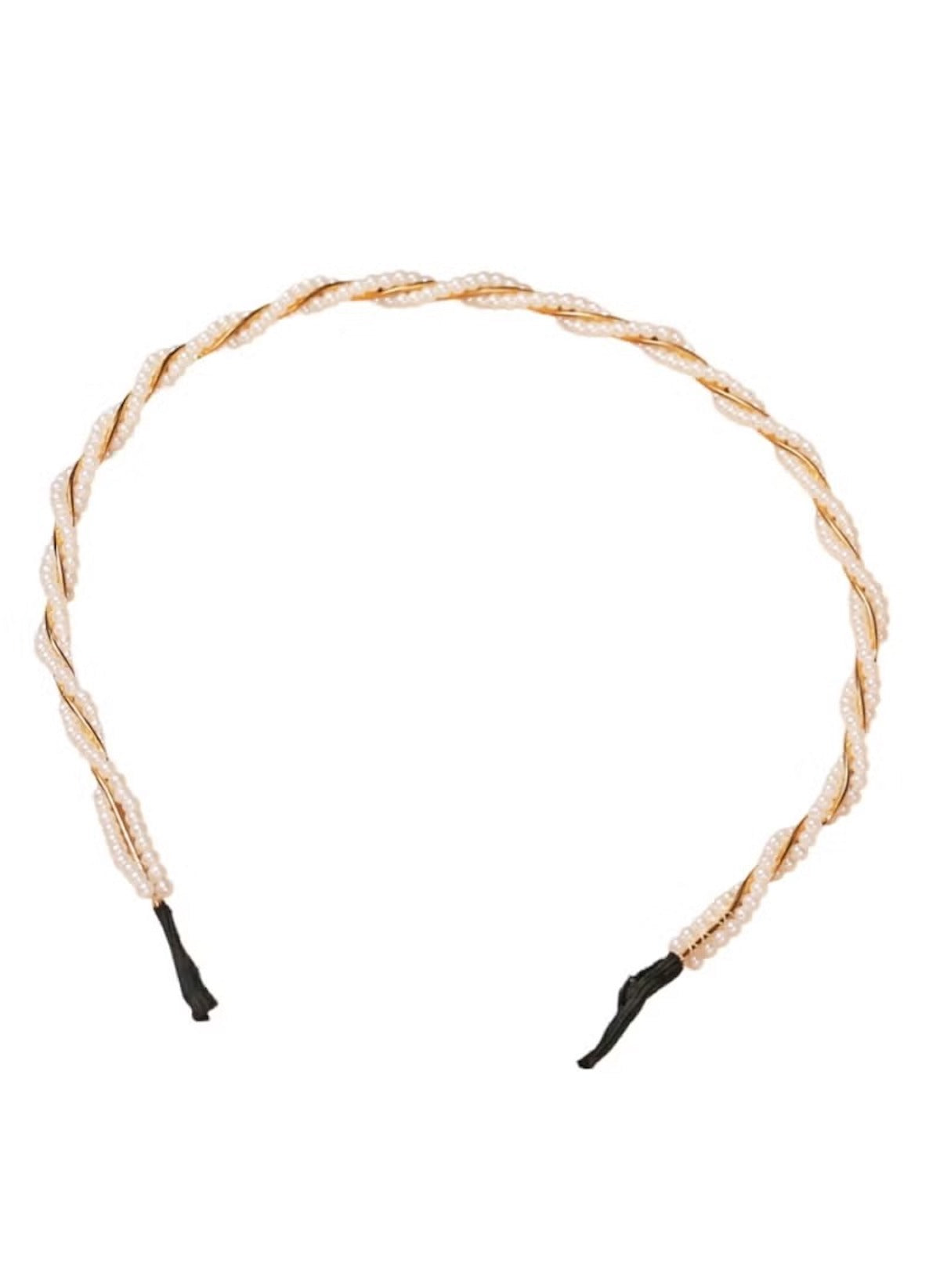 Huitich pearl hair accessory for kids featuring a twisted design with small pearls on a black headband
