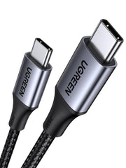 UGREEN fast charging USB C to Type C cable with braided design and sturdy aluminum connectors