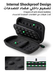 UGREEN shockproof hard drive carrying case with internal design featuring 3 layers of anti-shock bubbles