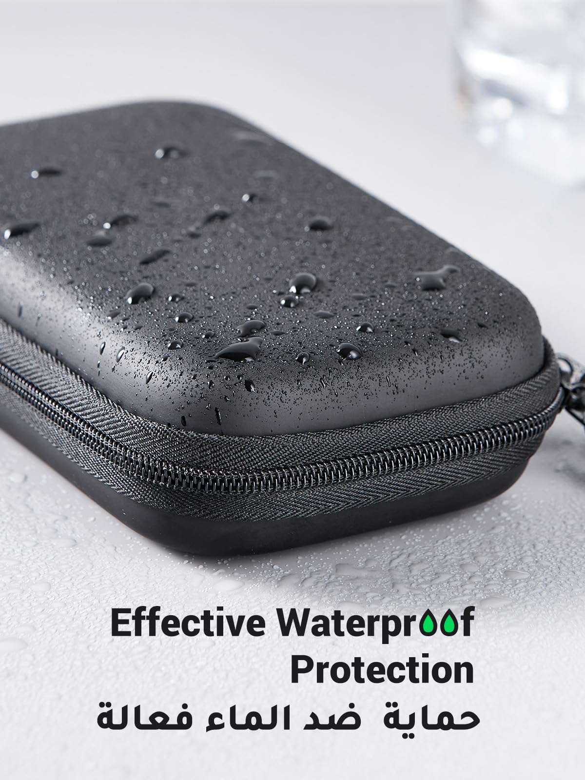 UGREEN shockproof hard drive carrying case with effective waterproof protection and durable zipper