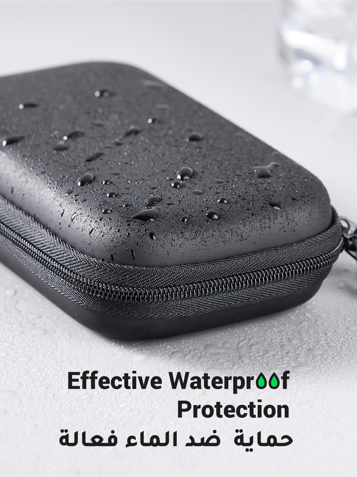 UGREEN shockproof hard drive carrying case with effective waterproof protection and durable zipper