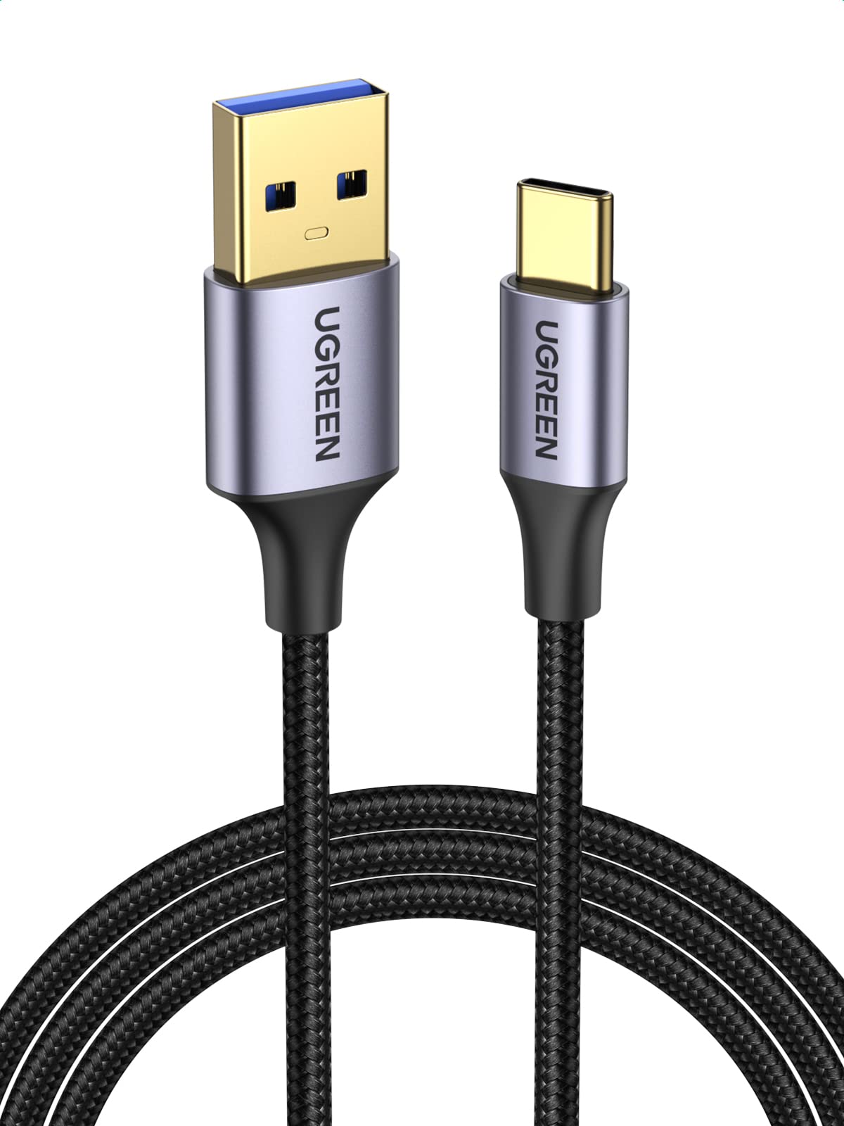 UGREEN USB C cable 2m with braided nylon exterior and gold-plated connectors for durability
