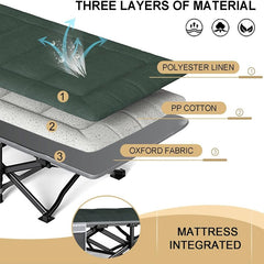 Ultimate Comfort Camping Cot for Adults with Included Pad and Pillow - Mumzar.com