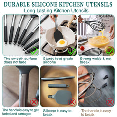 Umite Chef Silicone Kitchen Utensils Set with Stainless Handles - Mumzar