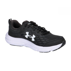 Black and white Under Armour running shoes men with cushioned sole and breathable mesh upper