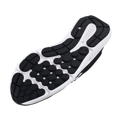 Sole view of Under Armour running shoes men showing black and white traction pattern for grip and durability