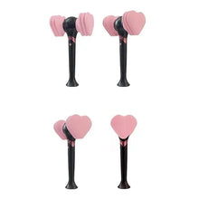 Set of decorative party lights: black stems with pink heart-shaped light heads