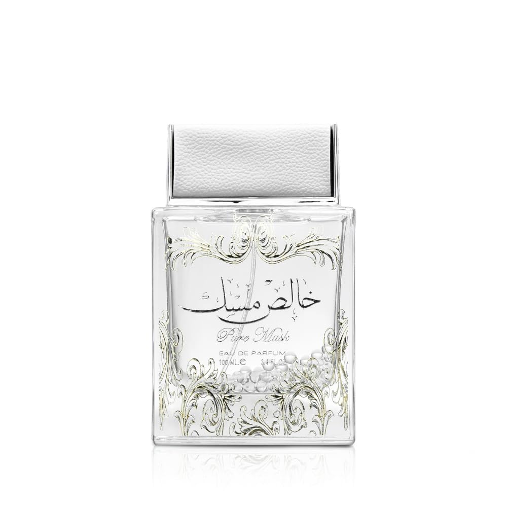 Unisex musk fragrance with deodorant in elegant clear glass bottle with white cap from Visit the Lattafa Store