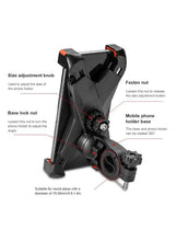 Universal 360 car phone mount with adjustable knobs and screw base for holder