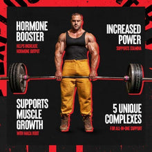 STAK all-in-1 promotional graphic with athlete lifting weights and “5 unique complexes”