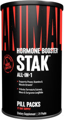 Animal Stak 2 supplement UAE black red canister Animal Hormone Booster STAK all in one pill packs 21 day supply
