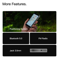 UNIWA compact 4GB RAM 64GB ROM mobile phone held in hand showing home screen and features Bluetooth FM radio 3 5mm jack