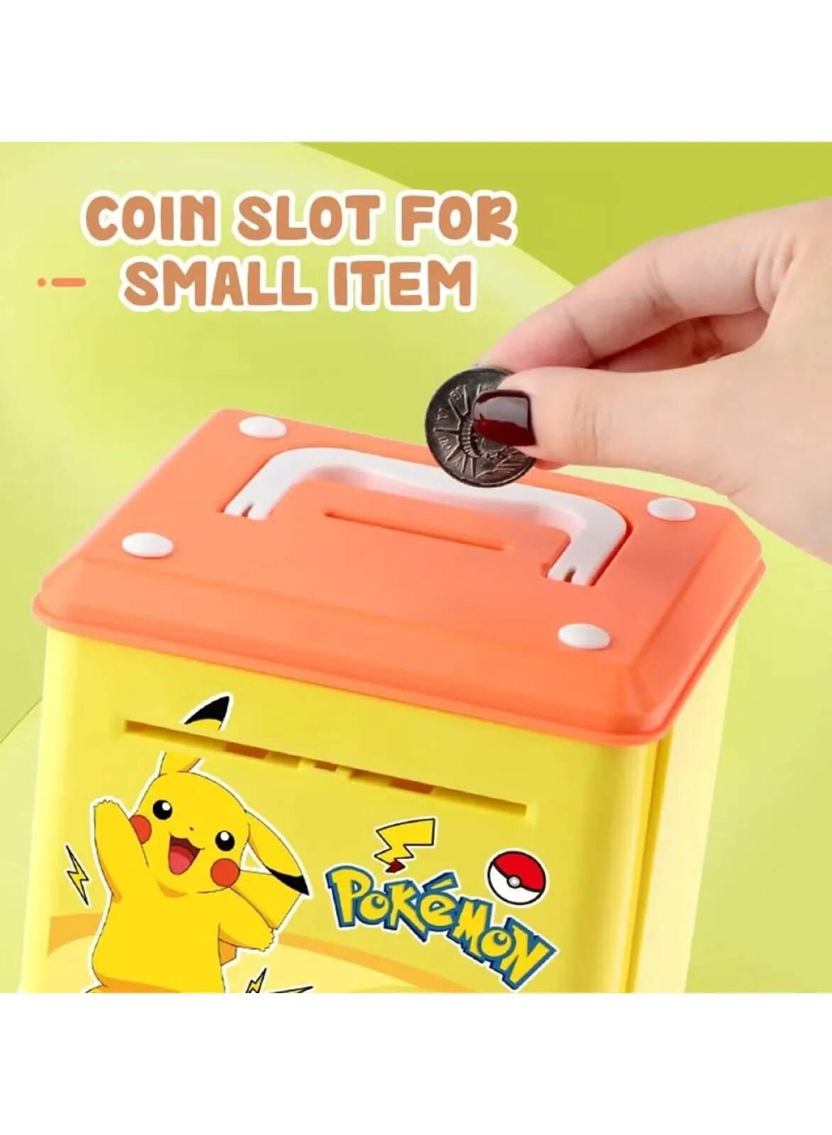 Unlock with Card & Fingerprint PokeBank: The Pokemon ATM Machine in Vibrant Yellow! - Mumzar.com