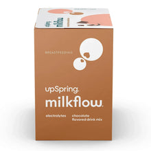UpSpring Milkflow chocolate flavored drink mix box, breastfeeding supplement
