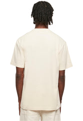 Back view of a man wearing an off-white urban classics tall tee for men with short sleeves
