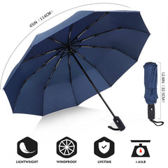 Navy blue UV protection travel umbrella with automatic open, lightweight and windproof design