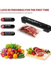 Huitich automatic vacuum sealer kitchen appliance to keep food fresh with sealed meat and fresh vegetables