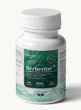 Berberine+ supplement bottle with green label and white cap, 90 capsules