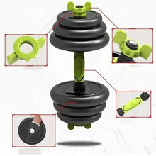 Adjustable weight stack base with two round black discs and lime green selector