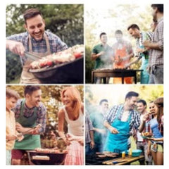 Huitich 20 piece BBQ tool kit with bag in use by diverse group enjoying outdoor barbecue party