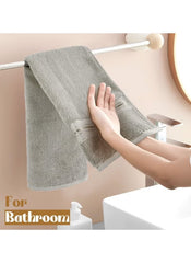 Huitich 8 piece towel set online with soft gray towels hanging by bathroom sink