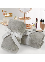 Huitich 8 piece towel set online soft gray towels tied with ribbons for gifts
