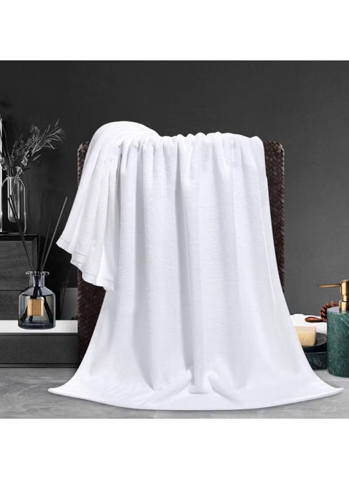 Huitich 8 piece towel set online featuring soft white towels displayed over a wicker basket