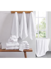 Huitich 8 piece towel set online with soft white bath towels and washcloths displayed in bathroom