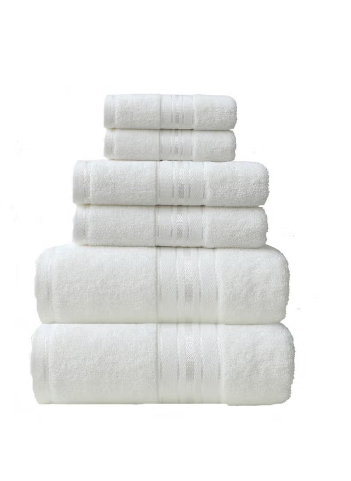 Huitich 8 piece towel set online with soft white towels in various sizes stacked neatly