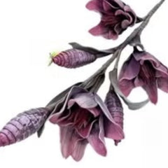 Huitich artificial purple flower decor with detailed petals and realistic buds on stems
