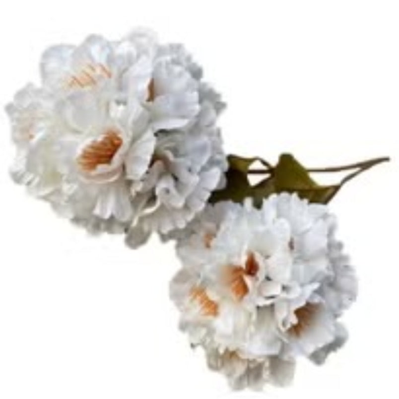 Huitich artificial flowers featuring elegant white double blossom cherry blossom decor with green leaves