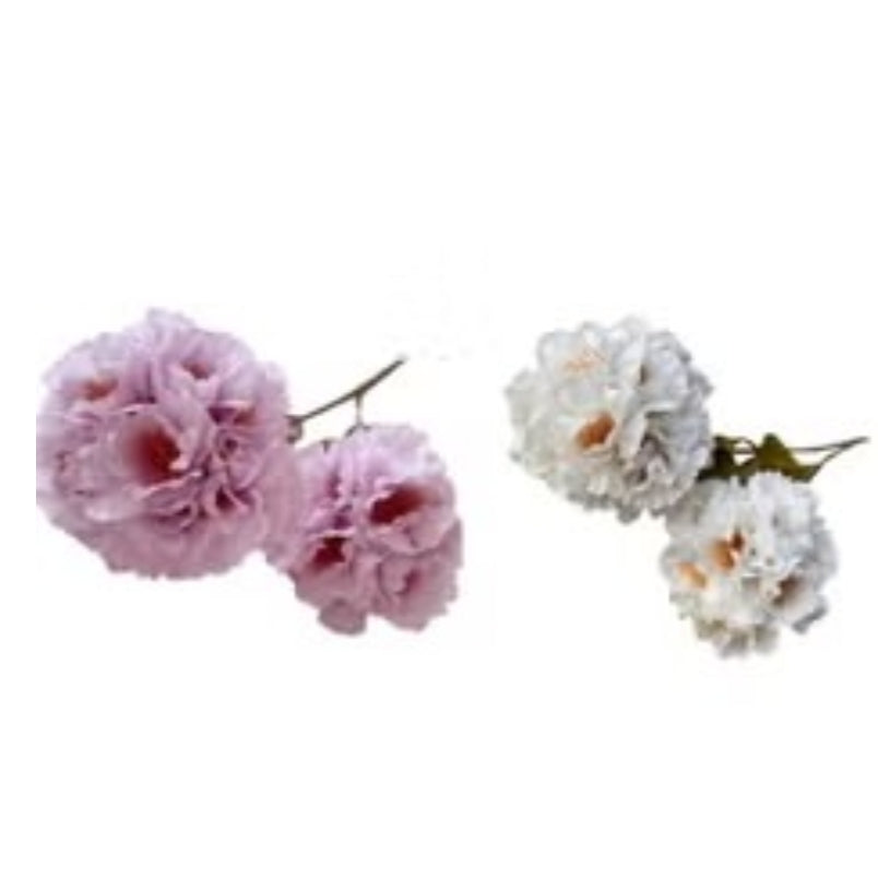 Huitich artificial double blossom cherry blossom decor in pink and white for home decoration
