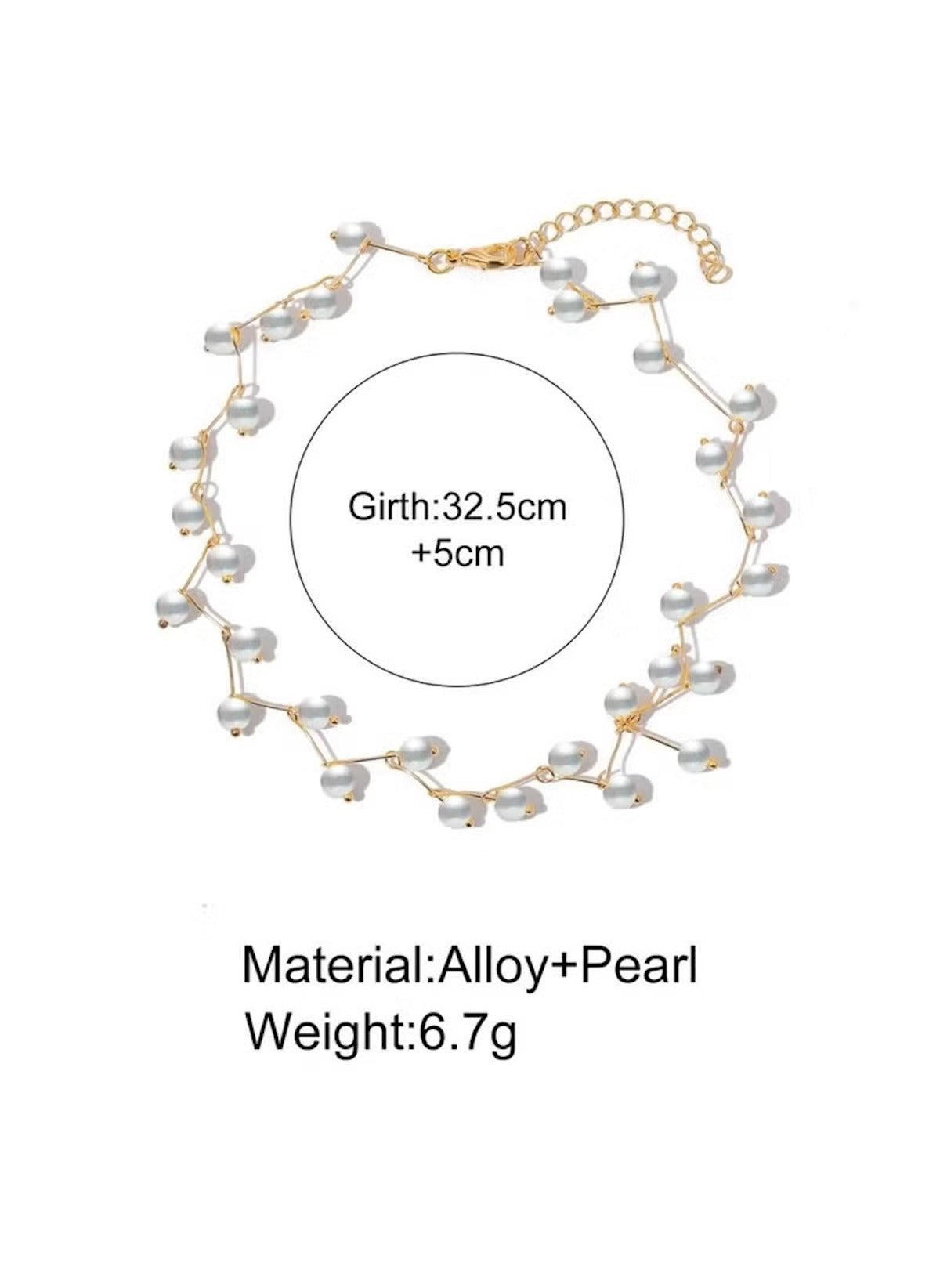 Elegant faux pearl branch necklace by Huitich with alloy and pearl material and adjustable length