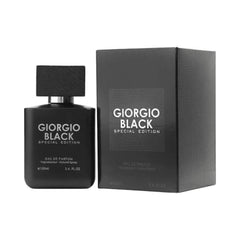 Giorgio Black Special Edition perfume for men black bottle and packaging 100ml eau de parfum
