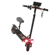 Huitich off-road electric scooter with gray seat and front red LED lights