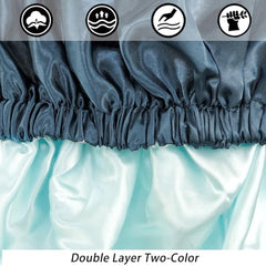 Edoneery satin hair cap for women featuring double layer two-color design with elastic band
