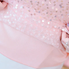 Mumzar women's sequin chiffon blouse in soft pink, perfect for elegant occasions with shimmering details