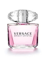 Versace Bright Crystal EDT perfume bottle, faceted cap and pink glass