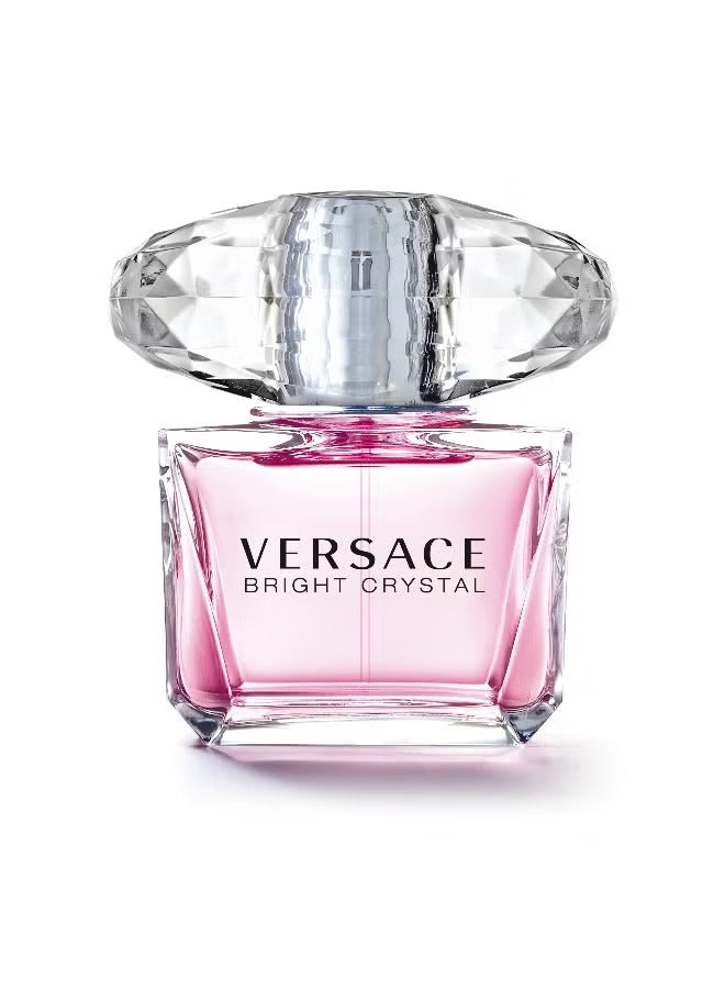 Versace Bright Crystal perfume for women in a crystal bottle with a pink hue
