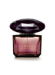 Versace Crystal Noir perfume for women in an elegant bottle with a purple gem-like cap