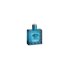 Versace Eros for men 100ml blue perfume bottle with gold cap and Medusa logo