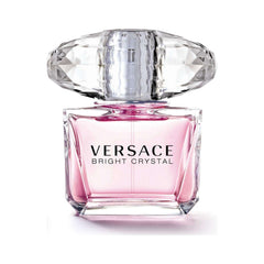 Versace Bright Crystal luxury Eau de Toilette for women in a pink liquid clear crystal bottle