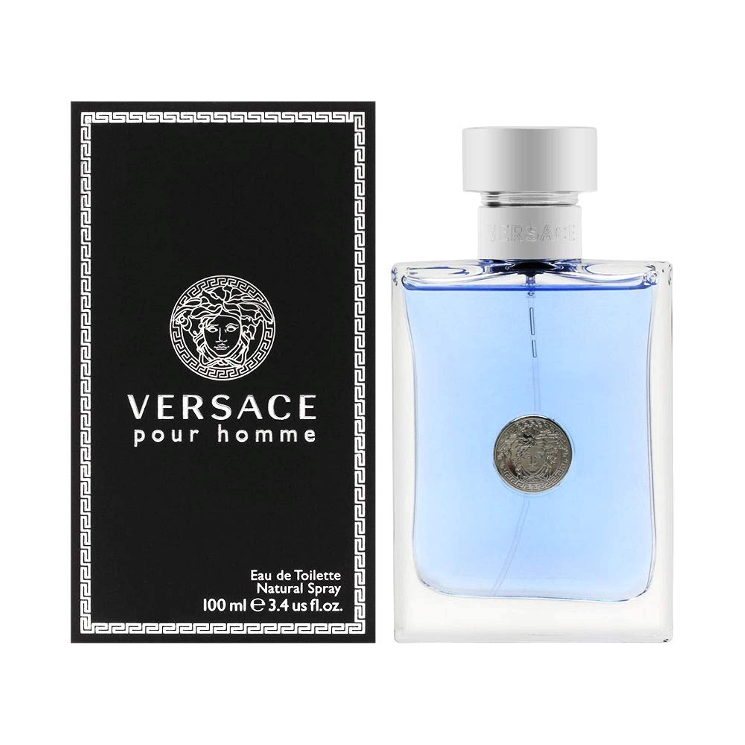 Versace Pour Homme perfume UAE 100ml blue fragrance bottle with black branded box