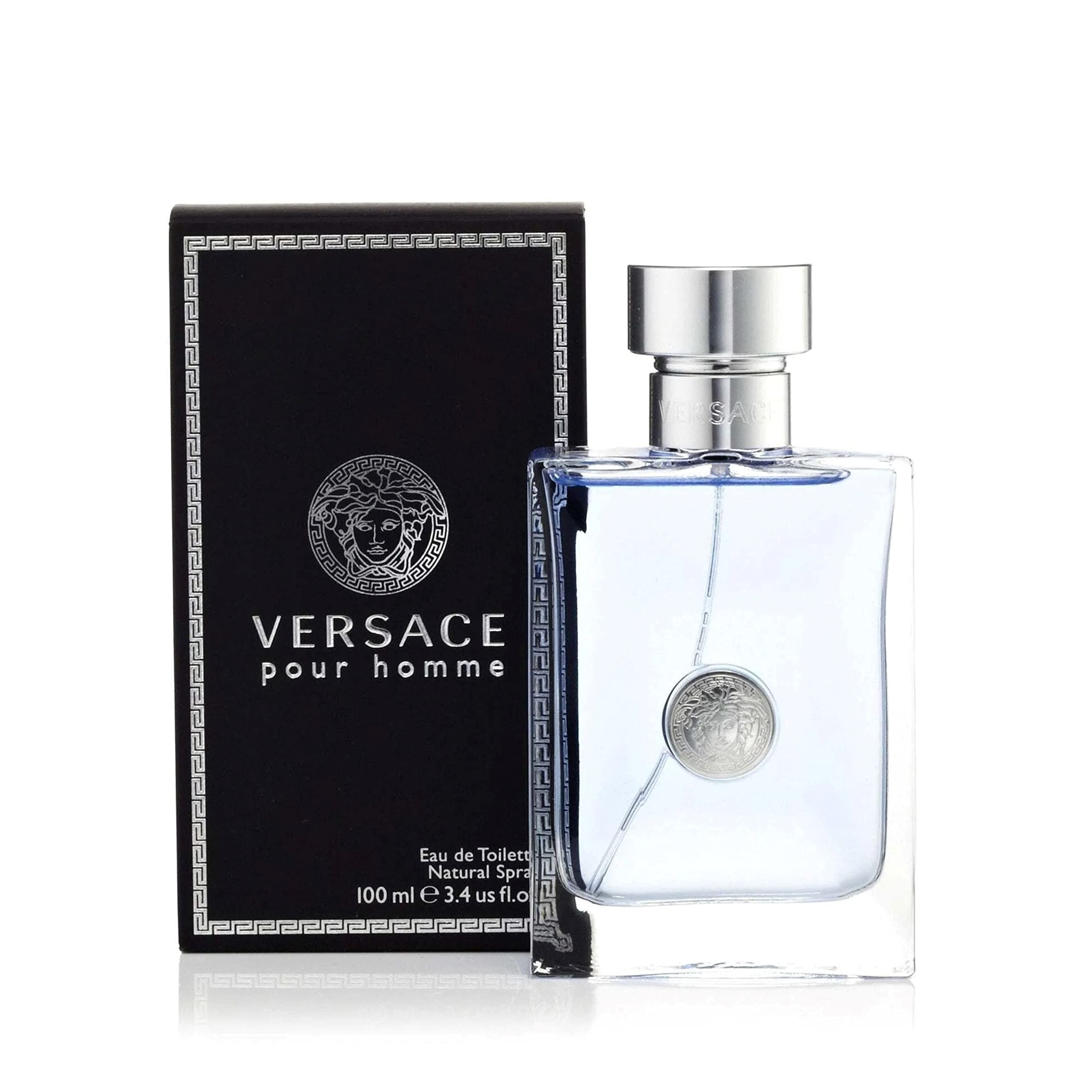 Versace Pour Homme perfume UAE 100ml Eau de Toilette with sleek silver cap and black packaging