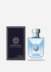 Versace Pour Homme perfume UAE 100ml Eau de Toilette bottle with blue liquid and black box packaging