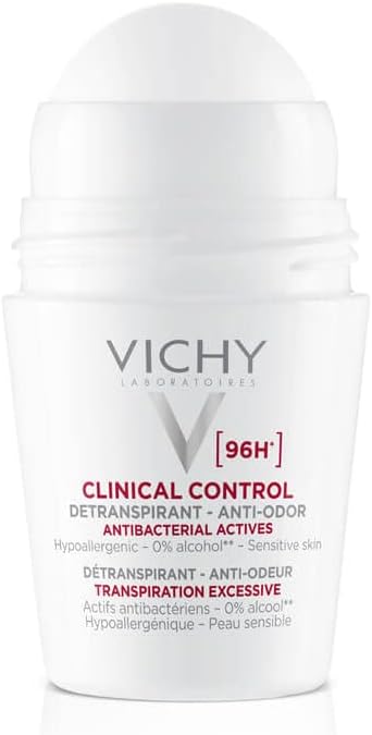 Vichy 96 hour deodorant for women, hypoallergenic and designed for sensitive skin with antibacterial acts
