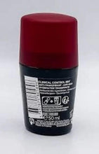 Men deodorant back label on black container with red cap